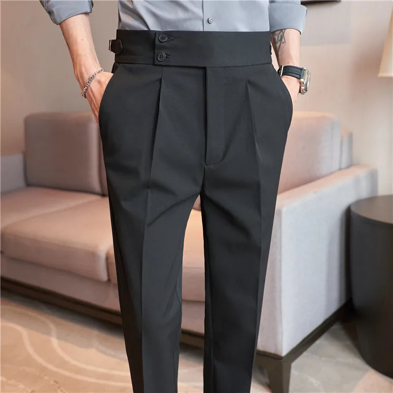 SLIM FIT HIGH WAIST OFFICE TROUSERS