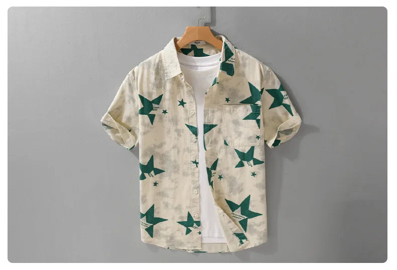 STAR PRINT PURE COTTON SHIRT