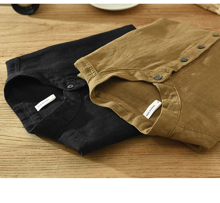 VINTAGE LINEN COTTON PULLOVER SHIRT