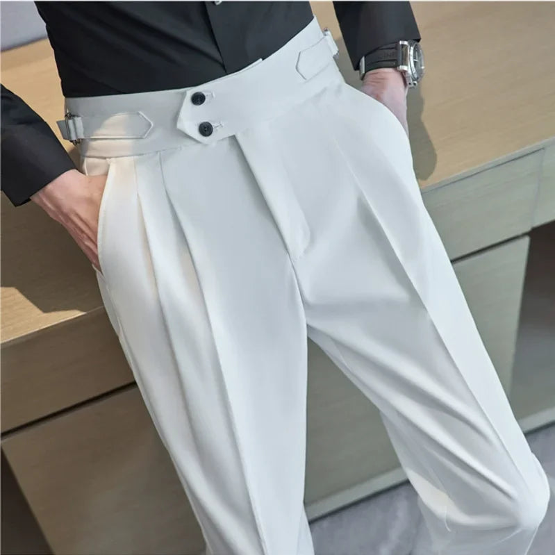 SLIM FIT HIGH WAIST OFFICE TROUSERS