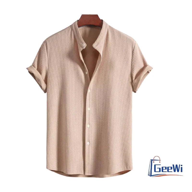 CORDUROY SHORT-SLEEVE BUTTON SHIRT