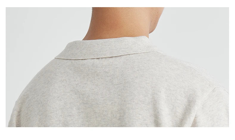 LOOSE FIT WOVEN LAPEL POLO SHIRT