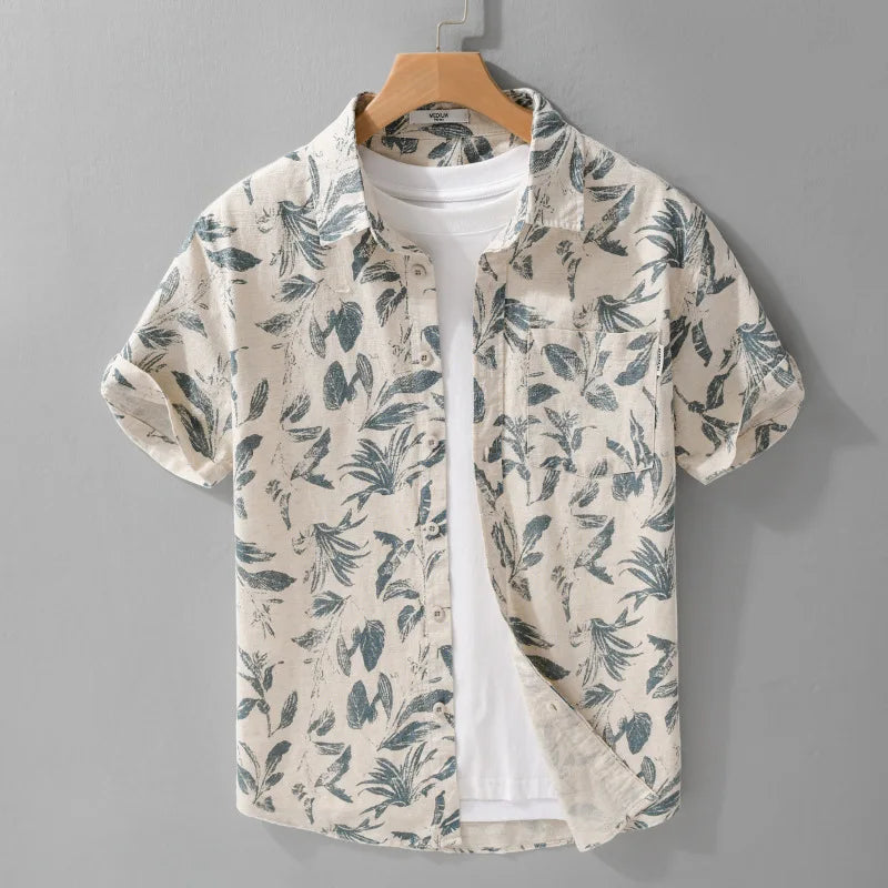 PRINTED LINEN COTTON SUMMER SHIRT