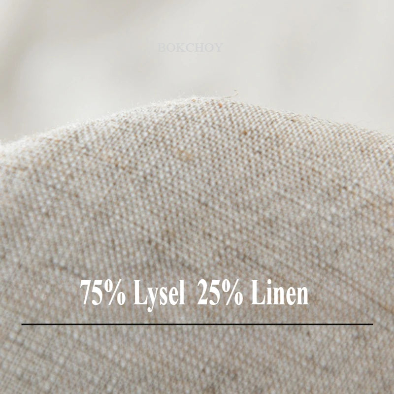 VINTAGE LINEN DRAWSTRING STRAIGHT PANTS