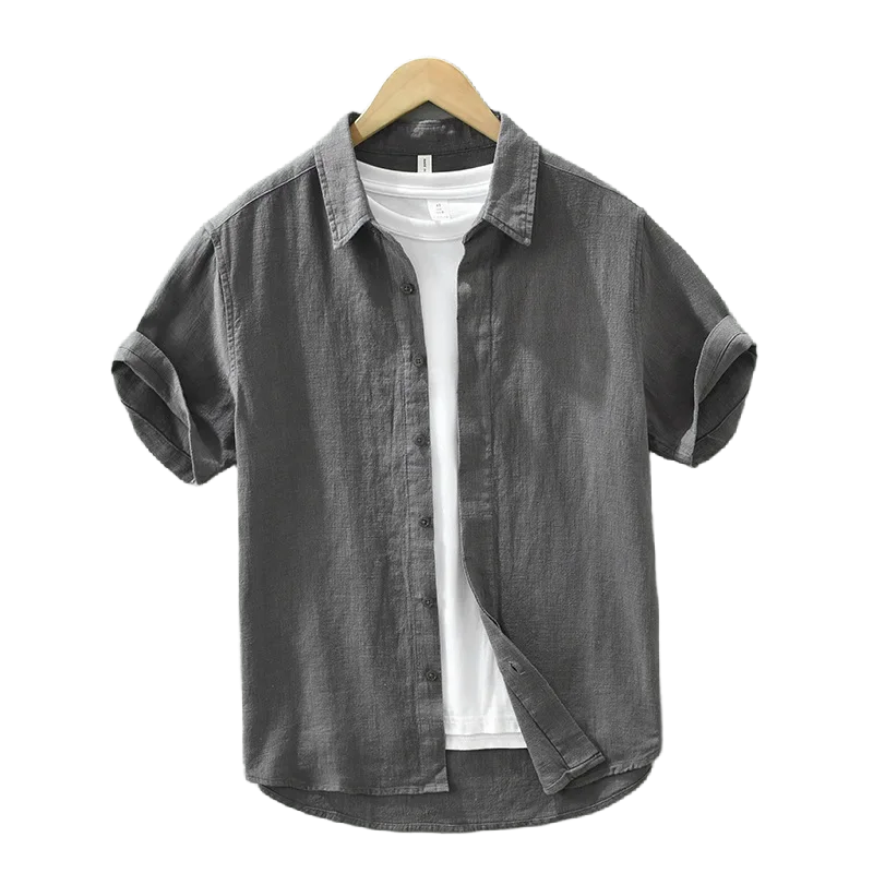 VINTAGE LINEN COTTON CASUAL SHIRT
