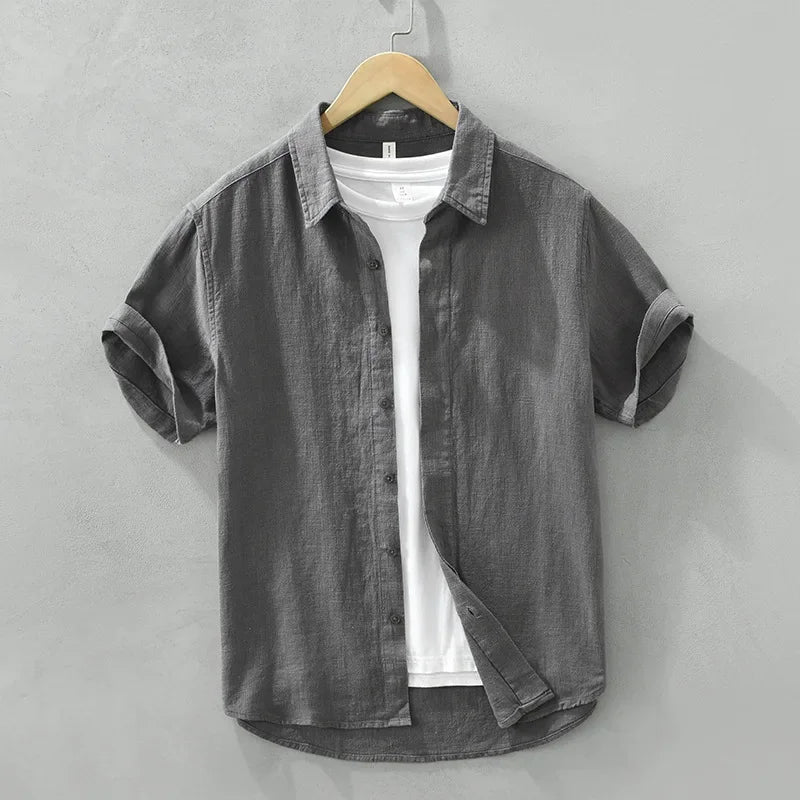 VINTAGE LINEN COTTON CASUAL SHIRT
