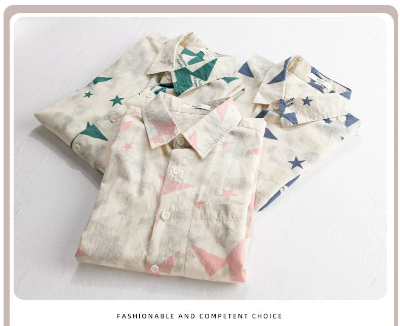 STAR PRINT PURE COTTON SHIRT
