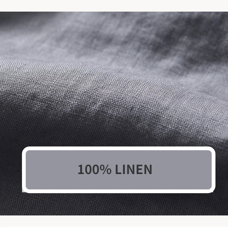 PURE LINEN SLIM CARGO SHIRT