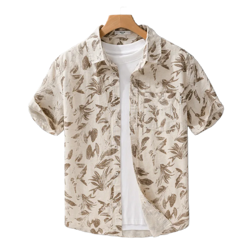 PRINTED LINEN COTTON SUMMER SHIRT