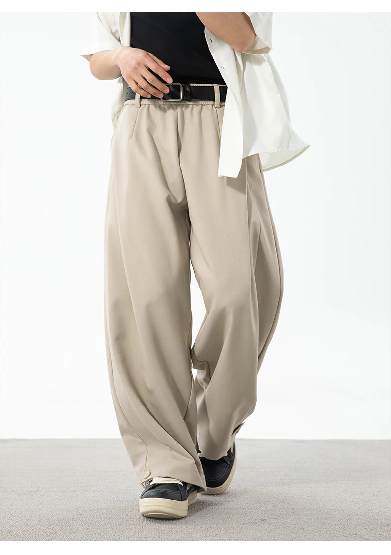 PLEATED RETRO LOOSE FIT TROUSERS