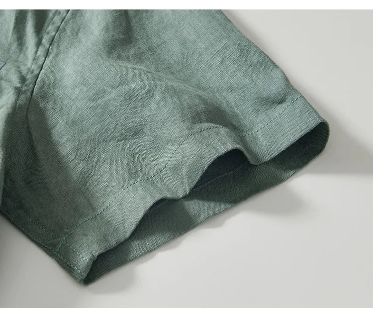 PURE LINEN SLIM CARGO SHIRT