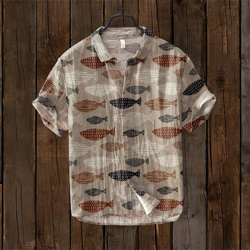 3D FLORAL HAWAIIAN SHORT-SLEEVE SHIRT