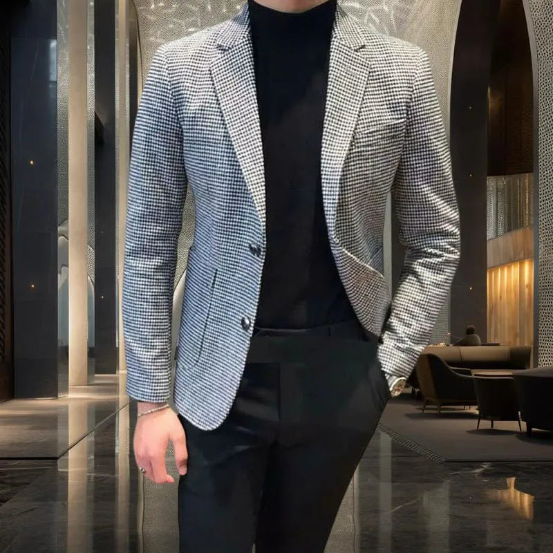 SLIM FIT HOUNDSTOOTH BLAZER