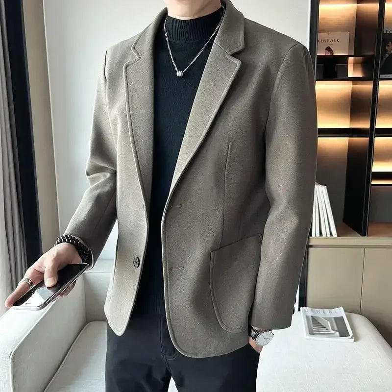 SLIM FIT TWEED BLAZER JACKET
