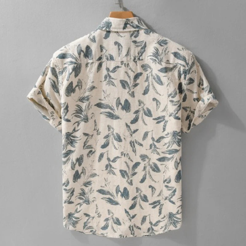 PRINTED LINEN COTTON SUMMER SHIRT