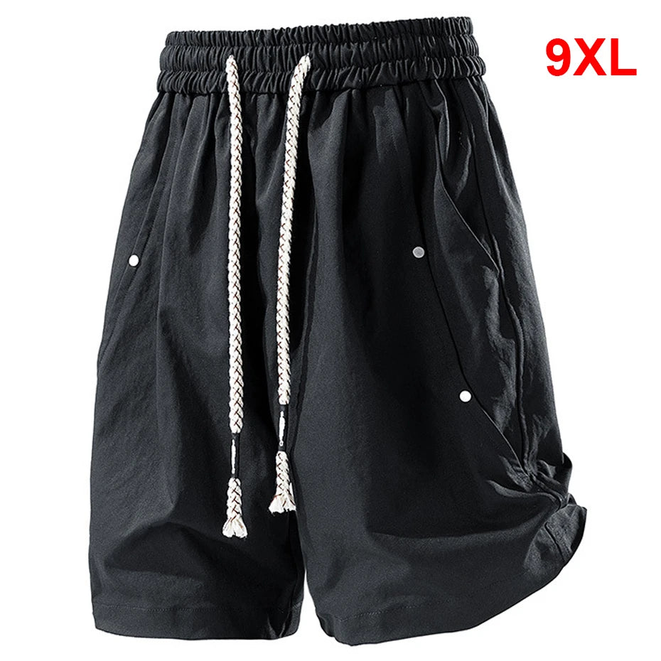 PLUS SIZE CARGO SHORTS WITH ELASTIC WAIST