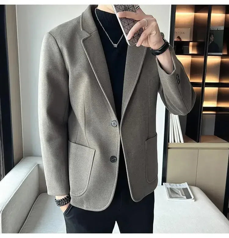 SLIM FIT TWEED BLAZER JACKET