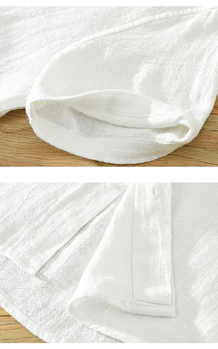 VINTAGE LINEN COTTON CASUAL SHIRT