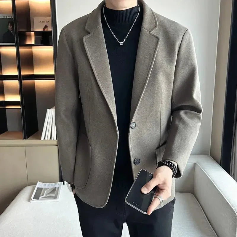 SLIM FIT TWEED BLAZER JACKET