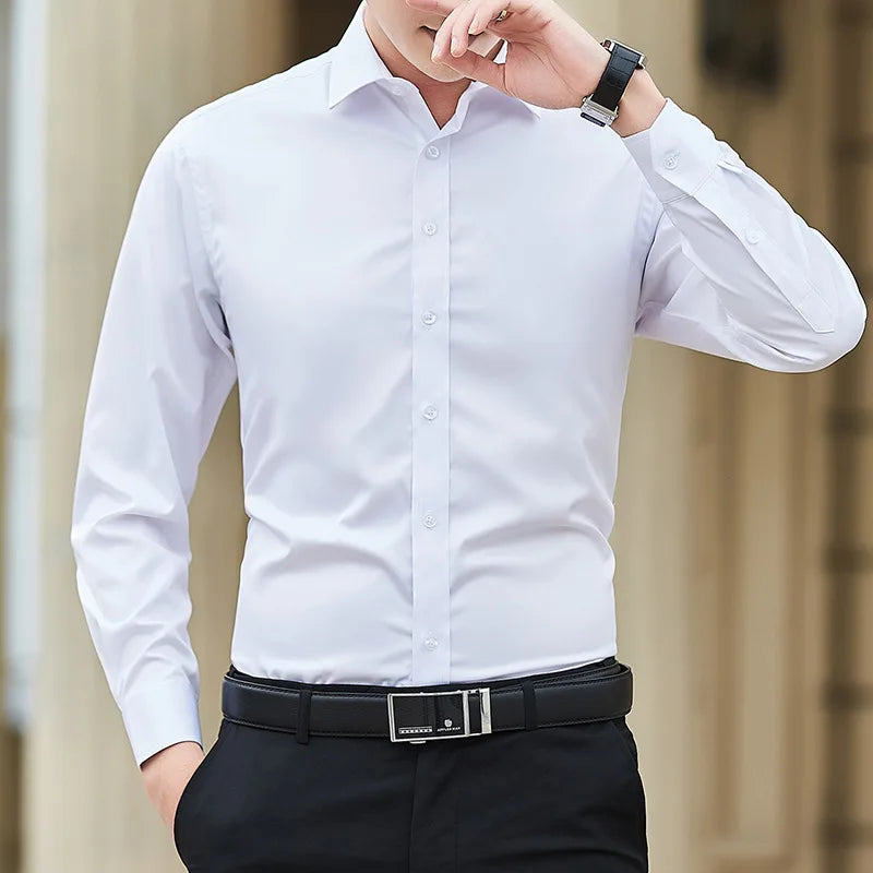 PLUS SIZE SOLID BUSINESS SHIRT