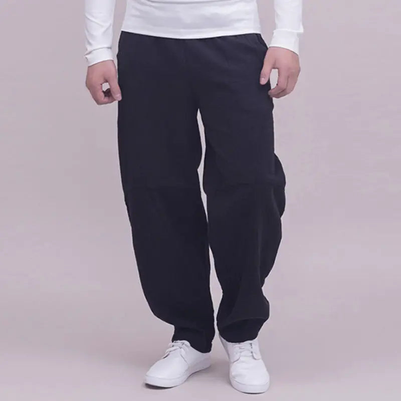 LOOSE VINTAGE COTTON LINEN TROUSERS