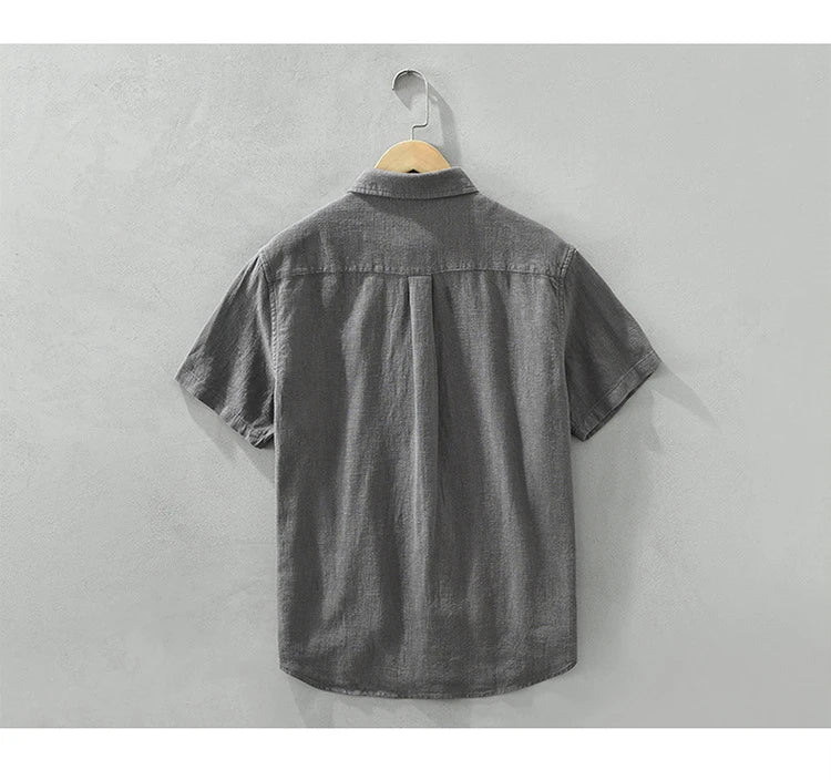 VINTAGE LINEN COTTON CASUAL SHIRT