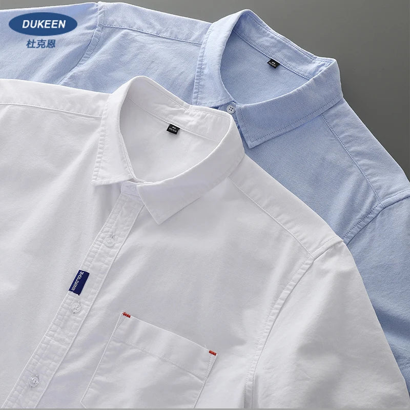 100% COTTON OXFORD SHORT-SLEEVE SHIRT