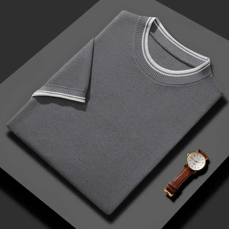 MULBERRY SILK CONTRAST KNIT TEE
