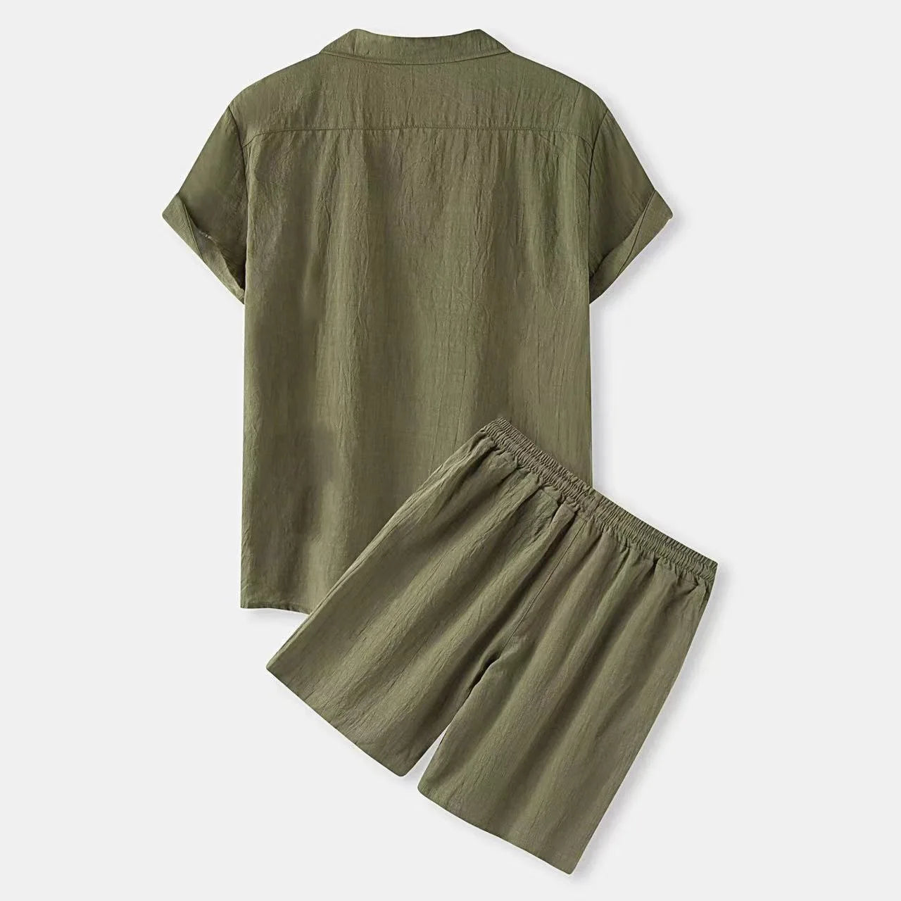 COTTON LINEN SHORT-SLEEVE SUMMER SET
