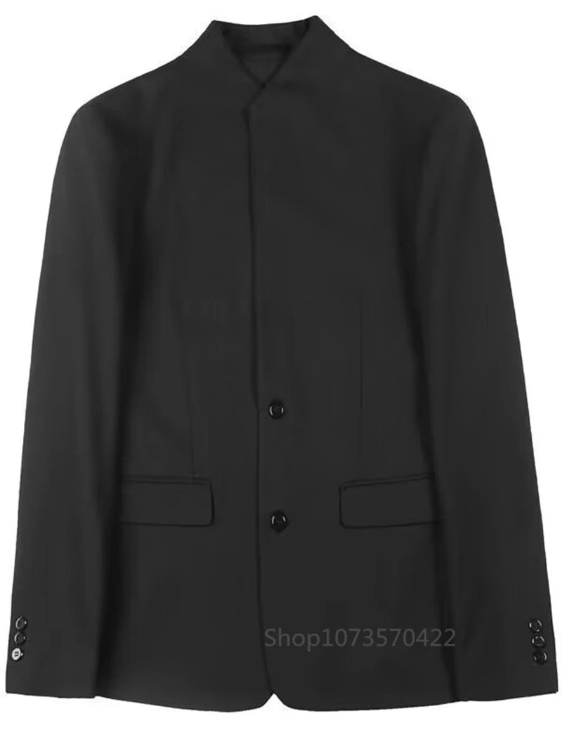 SINGLE-BREASTED WHITE & BLACK BLAZER