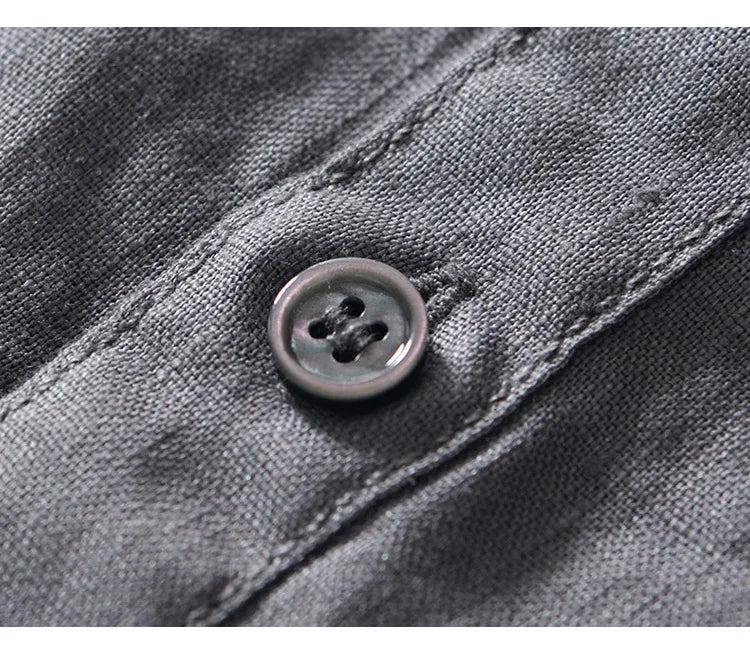 PURE LINEN SLIM CARGO SHIRT