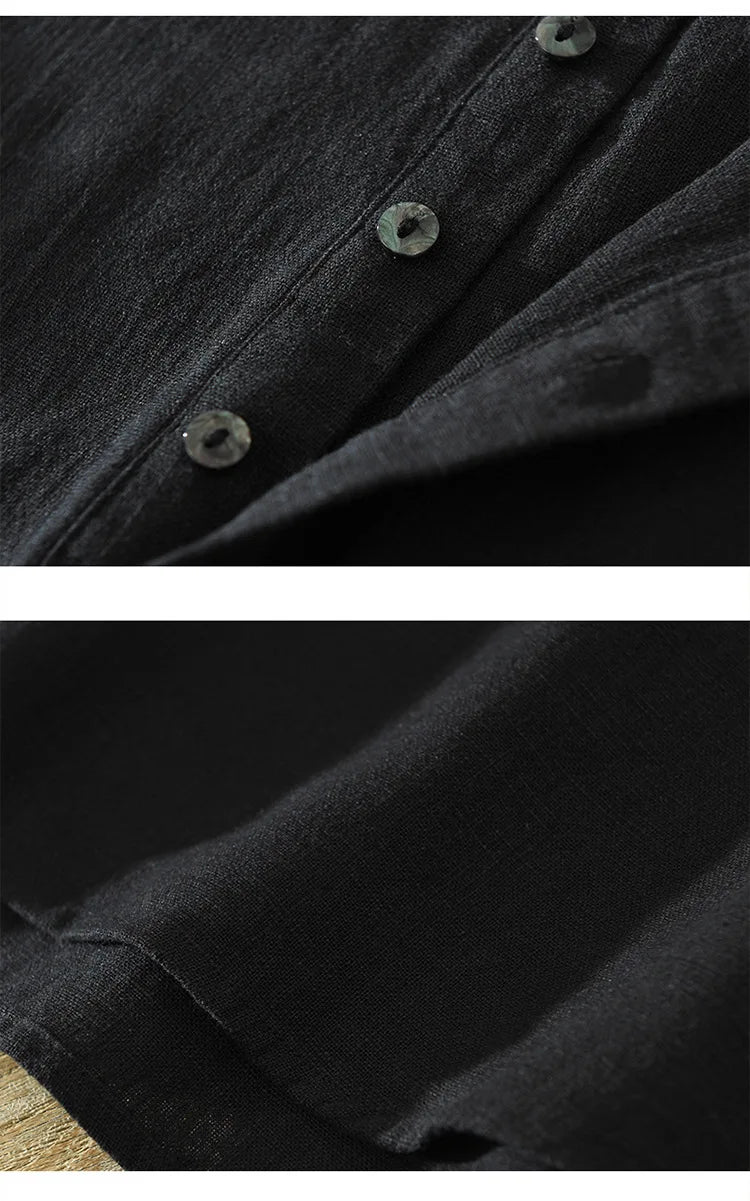 VINTAGE LINEN COTTON PULLOVER SHIRT