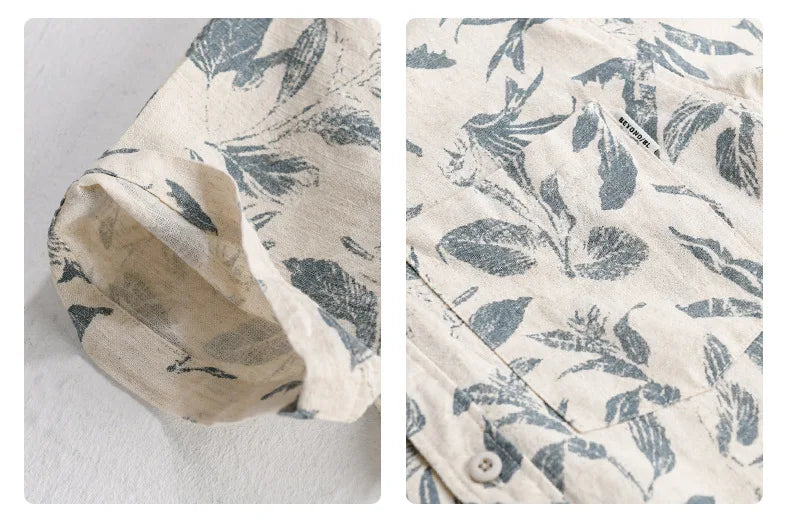 PRINTED LINEN COTTON SUMMER SHIRT